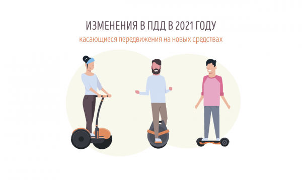 Изменения в правилах дорожного движения в 2021 году в отношении устройств личной мобильности